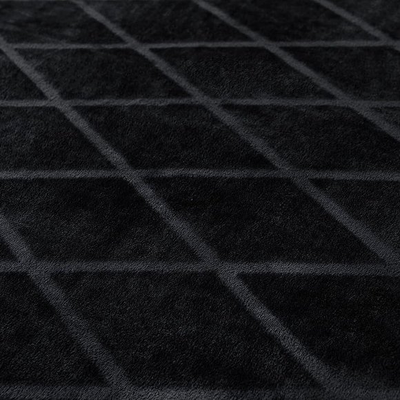 Black King Size Bed Plush Diamond Textured Soft Velvety Velour Blanket Goth New - Picture 8 of 11